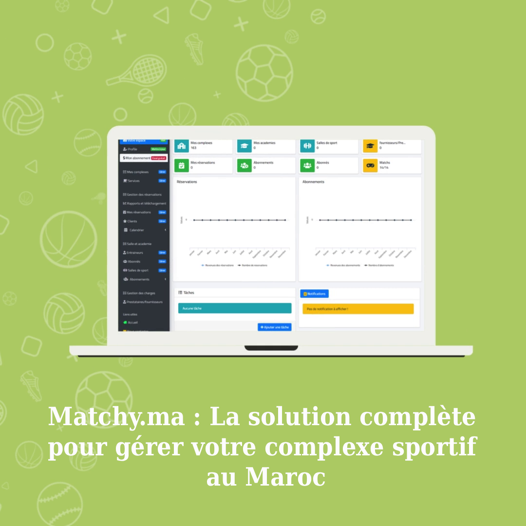 Matchy.ma : La meilleure solution au Maroc pour gérer un complexe sportif – Tarifs, Packs et Fonctionnalités 2025